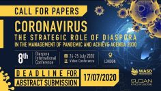 CORONAVIRUS – 8th Diaspora International Conference, 24-25 July 2020
