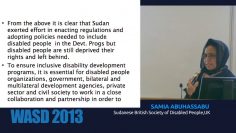 Including Disabled People in the Development Agenda: the Case of Sudan – SAMIA ABUHASSABU