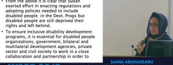Including Disabled People in the Development Agenda: the Case of Sudan – SAMIA ABUHASSABU